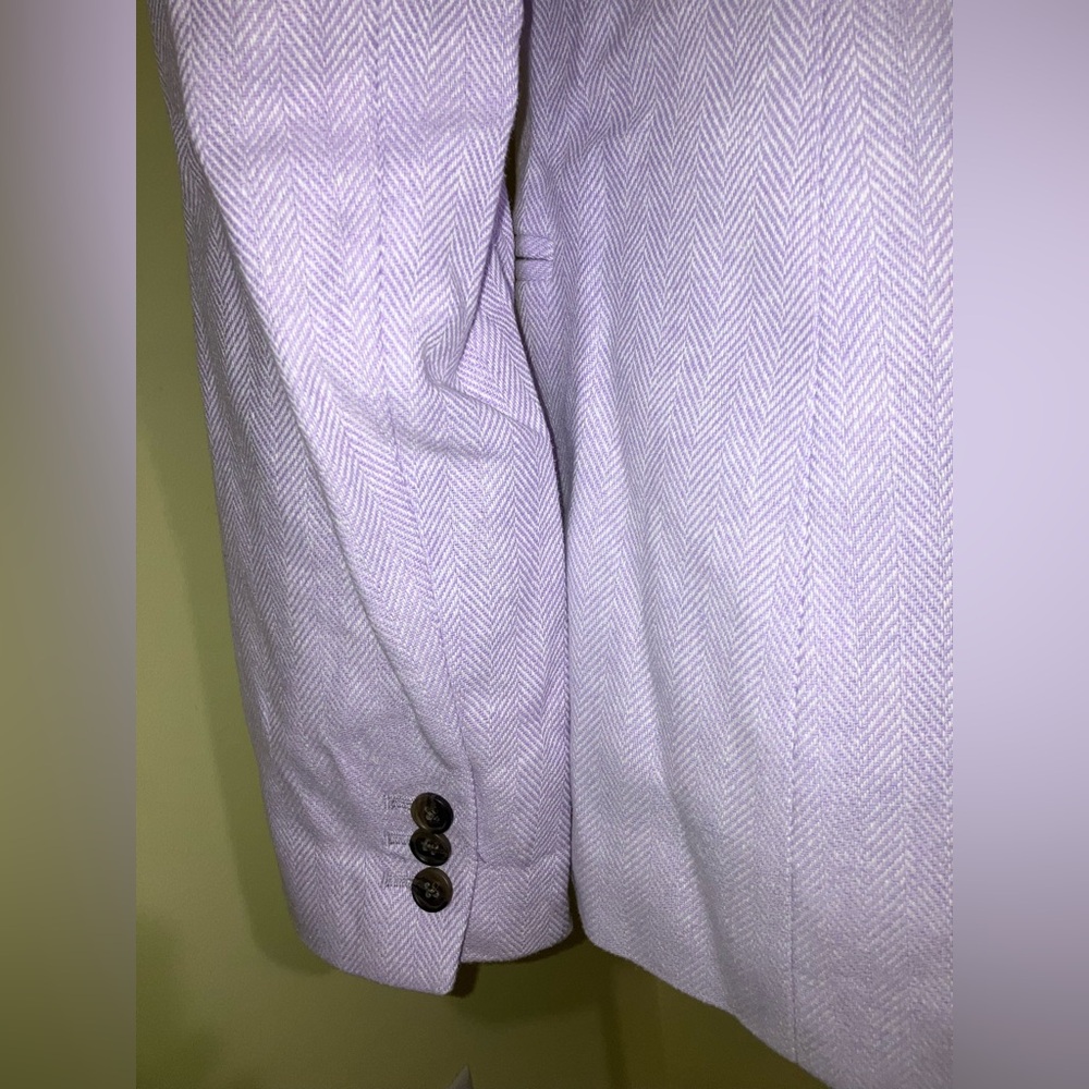 J.CREW Lilac linen cotton blazer jacket size 10 NWOT Sp 25 herringbone Easter - Picture 6 of 11